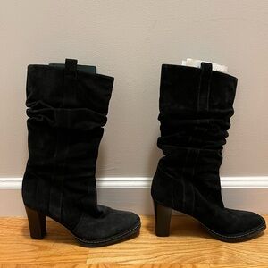 Via Spiga suede black slouchy boots